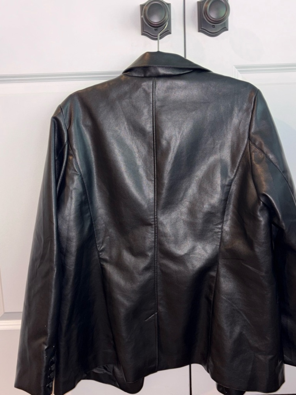 Classic Black Leather Blazer - Picture 2 of 2
